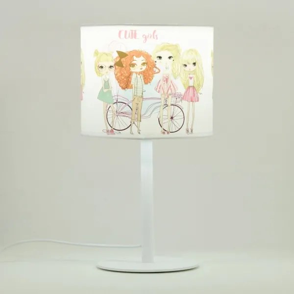 Gyerek asztali lámpa GIRLS VIBES 1xE27/60W/230V, átmérő 18 cm, lányoknak