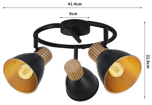 Brilagi - Spotlámpa ODENSE 3xE14/10W/230V kaucsukfa/fekete