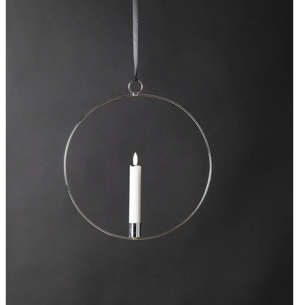 Ezüstszínű fénydekoráció Flamme Ring – Star Trading