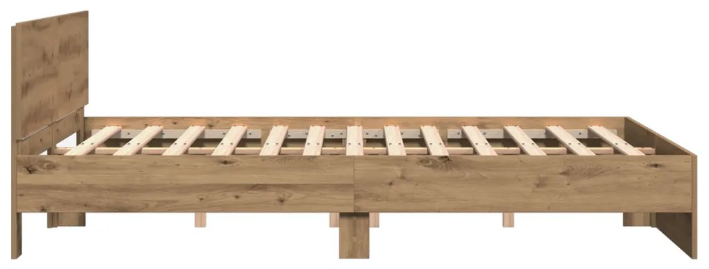 Fejvéges Ágykeret Artisan Tölgy színben – 180 x 200 cm, mérnöki fából készült.
