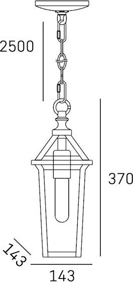 COSMO LIGHT P01623BK ZURICH Kültéri Függő Lámpa IP23