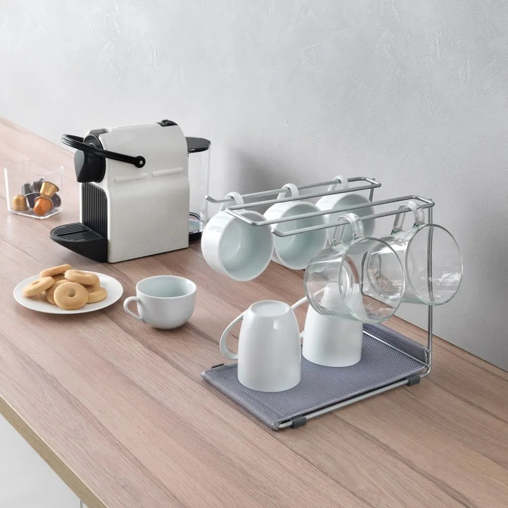 Ezüstszínű acél borospohár tartó Calix – Metaltex