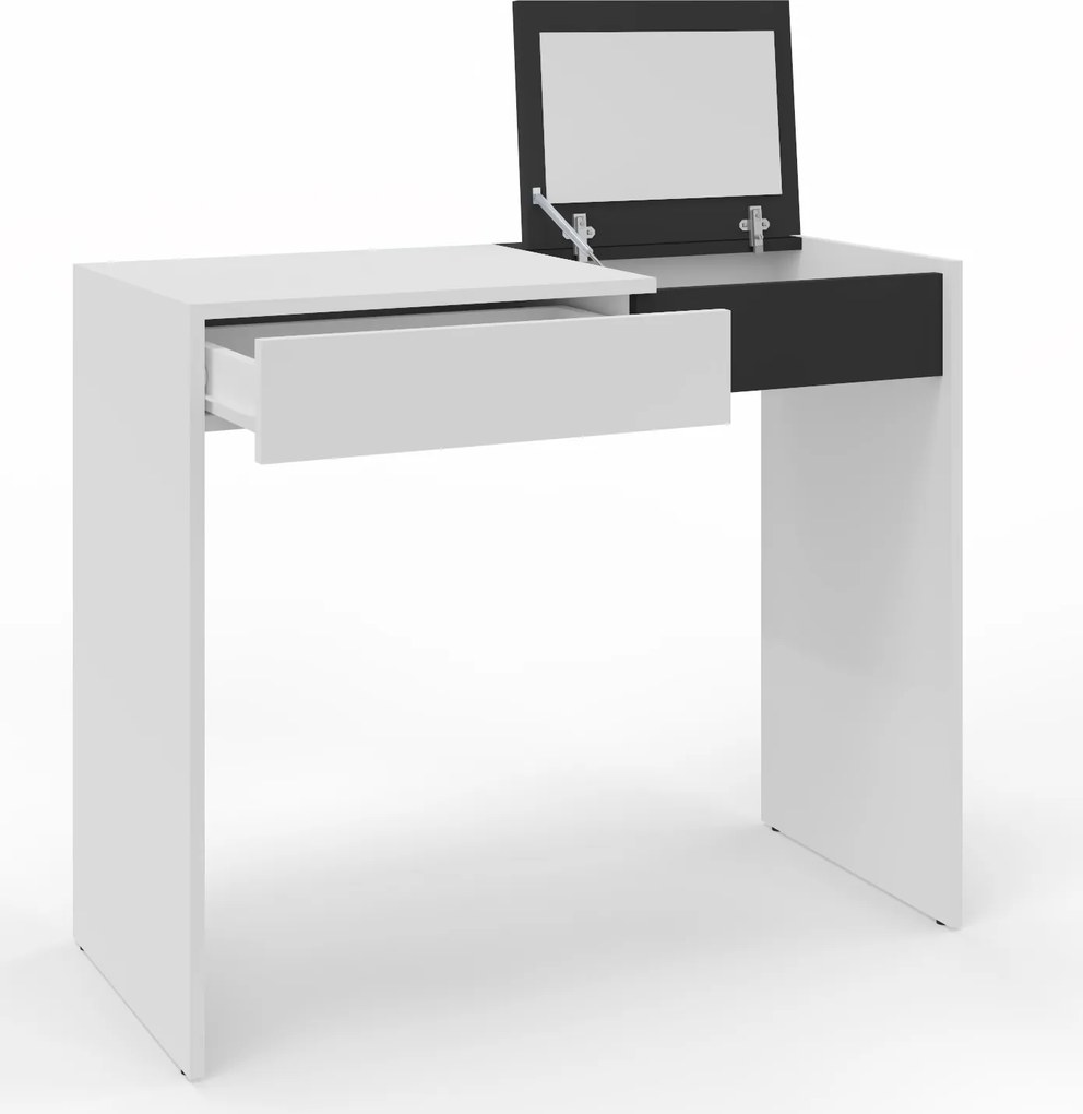 Opera kozmetikai fésülködőasztal fehér-fekete Ufc tükörrel