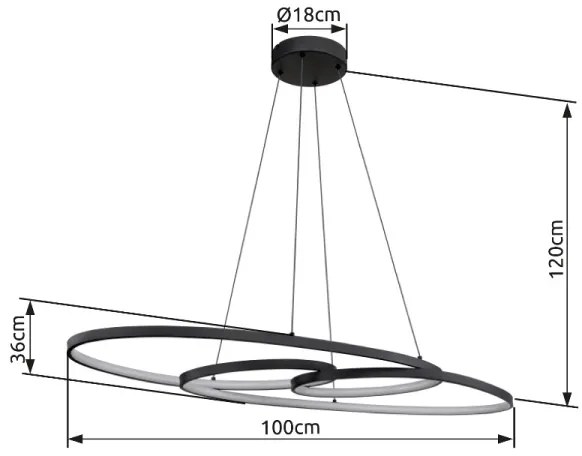 Globo 67177-40 - SPIRA LED csillár 39W, 230V, 2700/4000/6500K