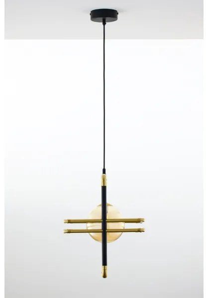 Jupiter 2025 - Csillár zsinóron FIORI 1xG9/10W/230V fekete/arany/bézs