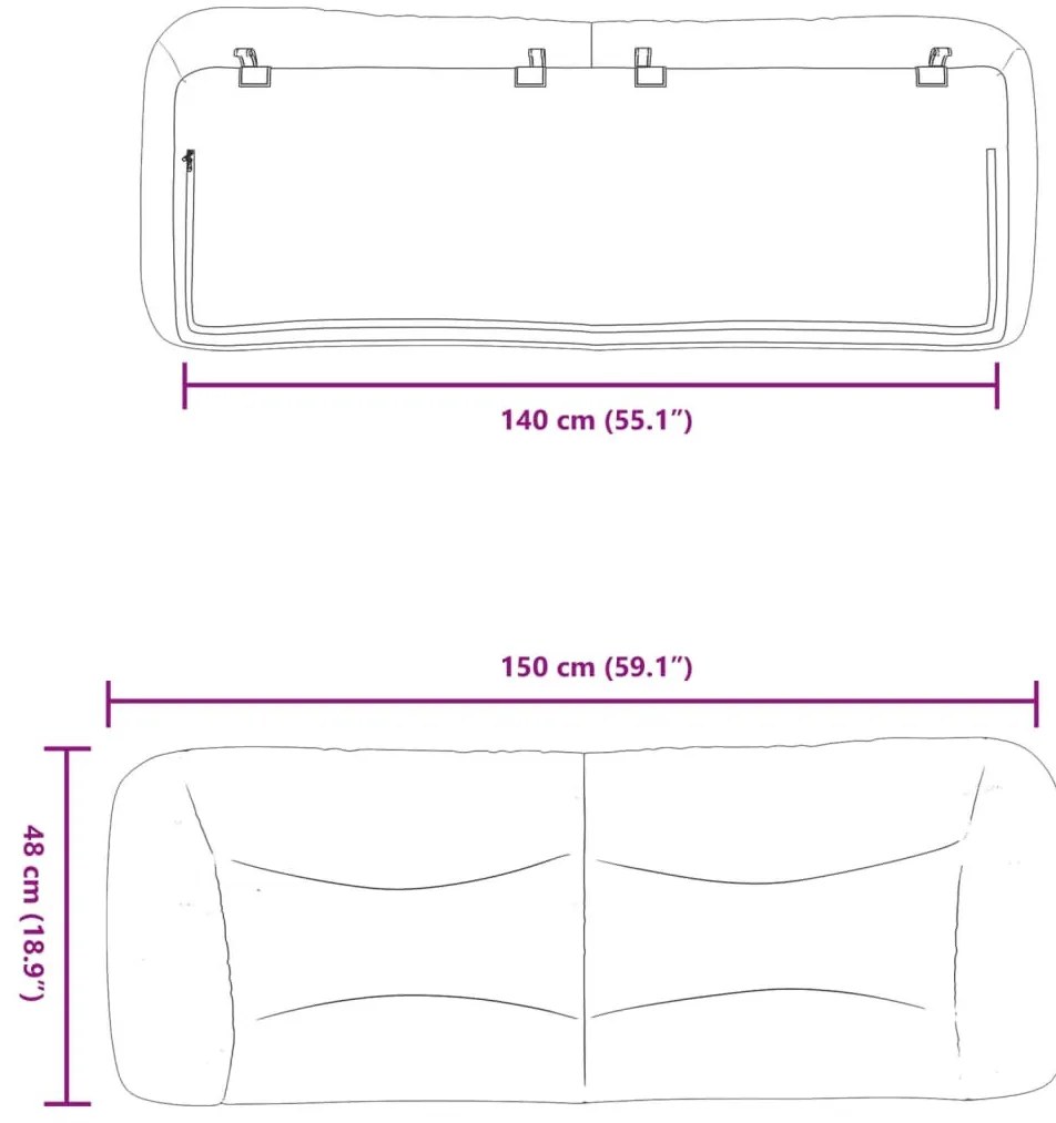 barna műbőr fejtámla párna 140 cm