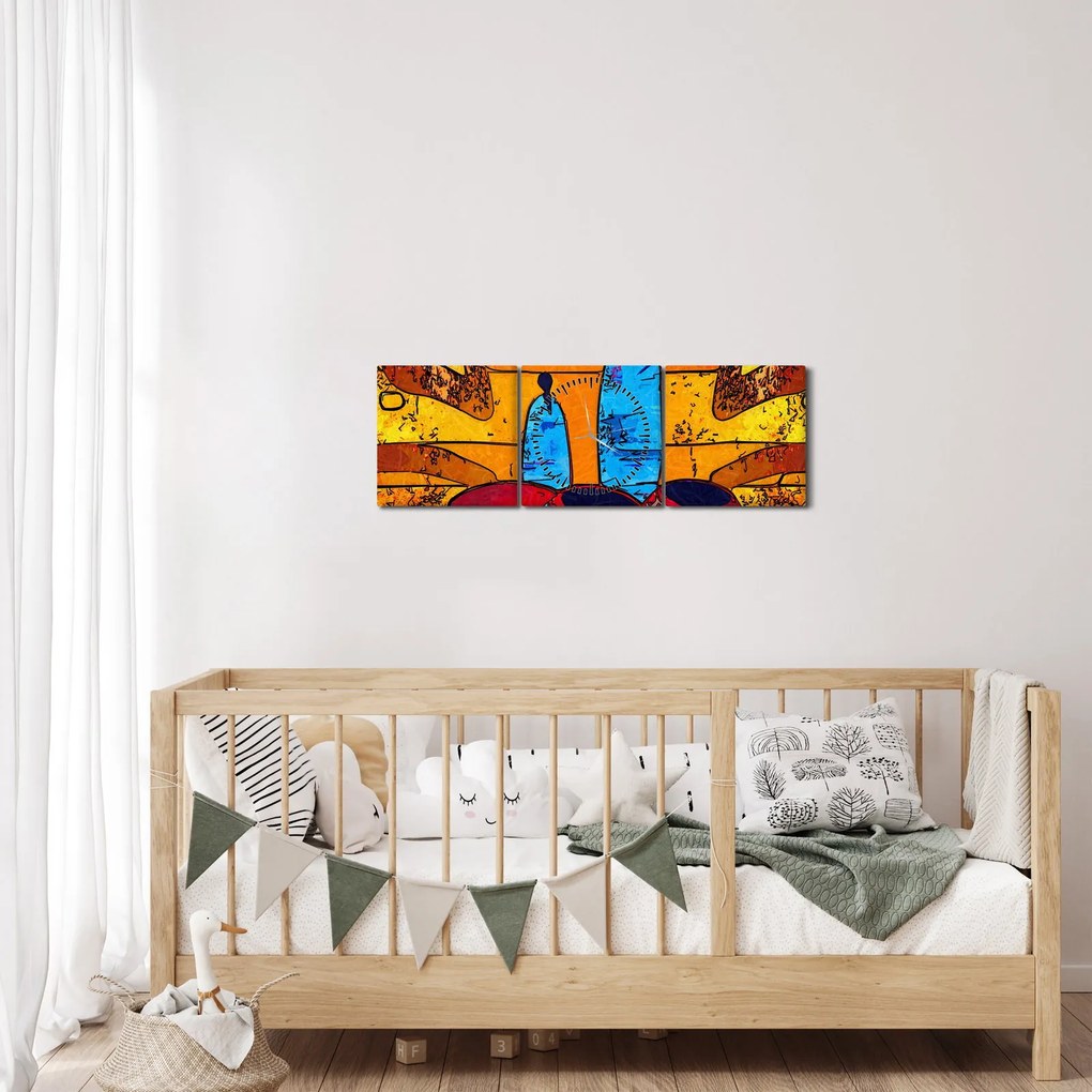 Kép - Ősi festészet (órával) (90x30 cm)
