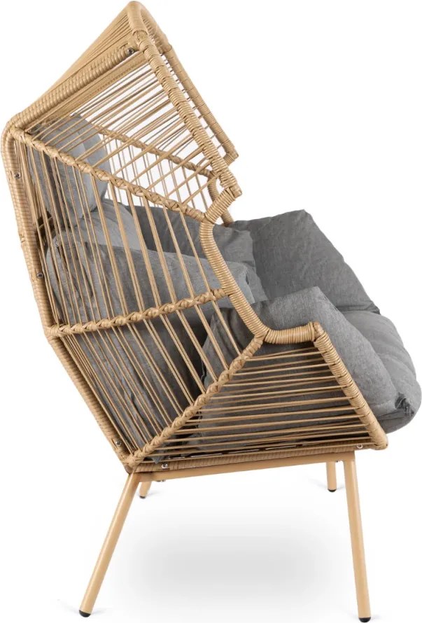 Sofa Ogrodowa Dwuosobowa KORYNT Szary