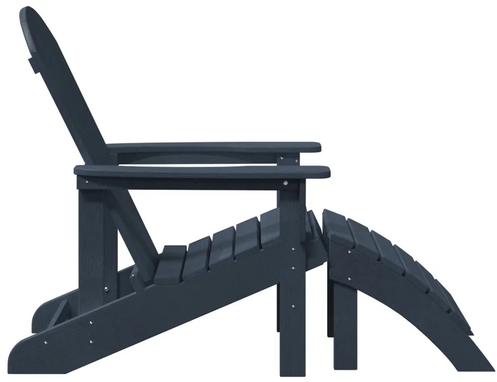 Adirondack szék lábtámasszal Tengerészkék HDPE