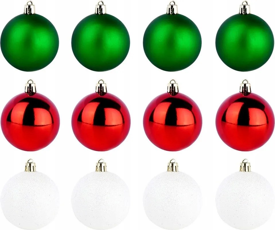 12x Karácsonyi gömbök Törhetetlen Színes Karácsonyfa gömb szett