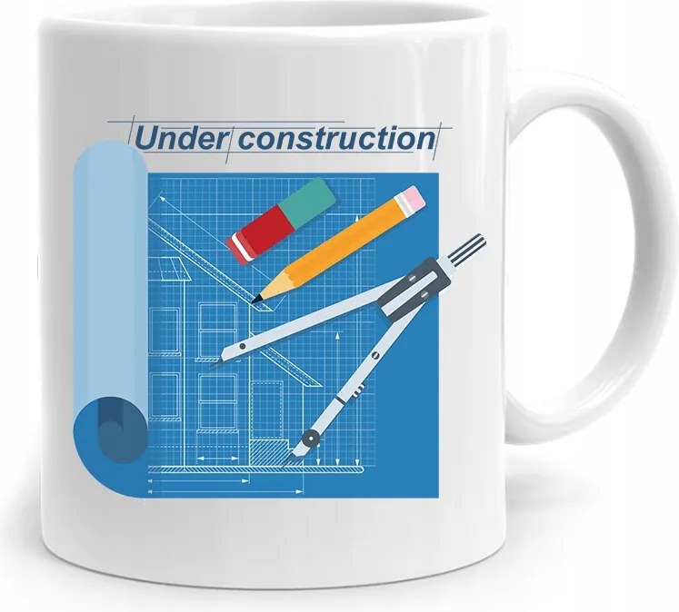 Under Construction Tervező Építész Bögre fényképes nyomtatással
