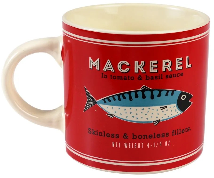 Piros-krémszínű kerámia bögre 350 ml Fish – Rex London