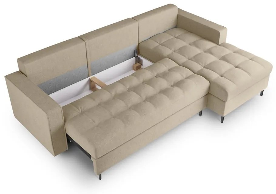 Santo bézs kinyitható sarokkanapé, jobb oldali - Milo Casa