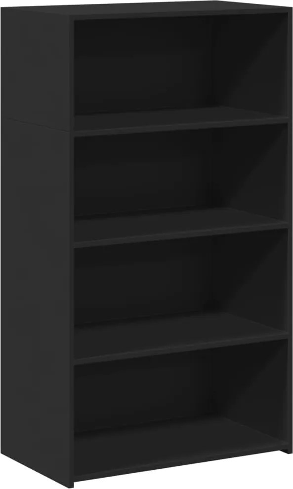 vidaXL fekete szerelt fa magasszekrény 70 x 41 x 124 cm