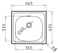 Pyramis 100139601 - E33 konyhai mosogató 46,5x43,5 cm szatén