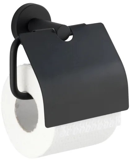 WENKO 24241100-BOSIO BLACK WC-papírtartó 15x13,5 cm rozsdamentes acél/ezüst