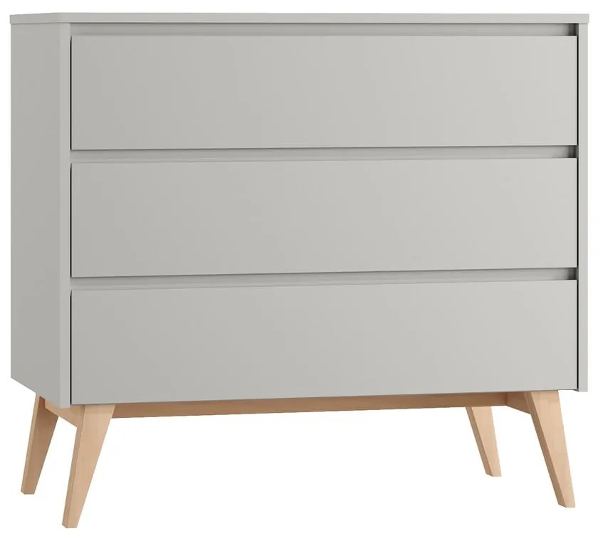 Szürke alacsony gyerek komód 100x52,5 cm Swing – Pinio