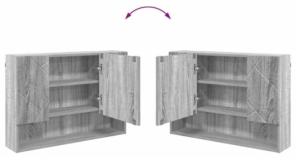 Fürdőszoba bútor szett 2 pcs Szürke sonoma 76.5 x 35 x 64 cm