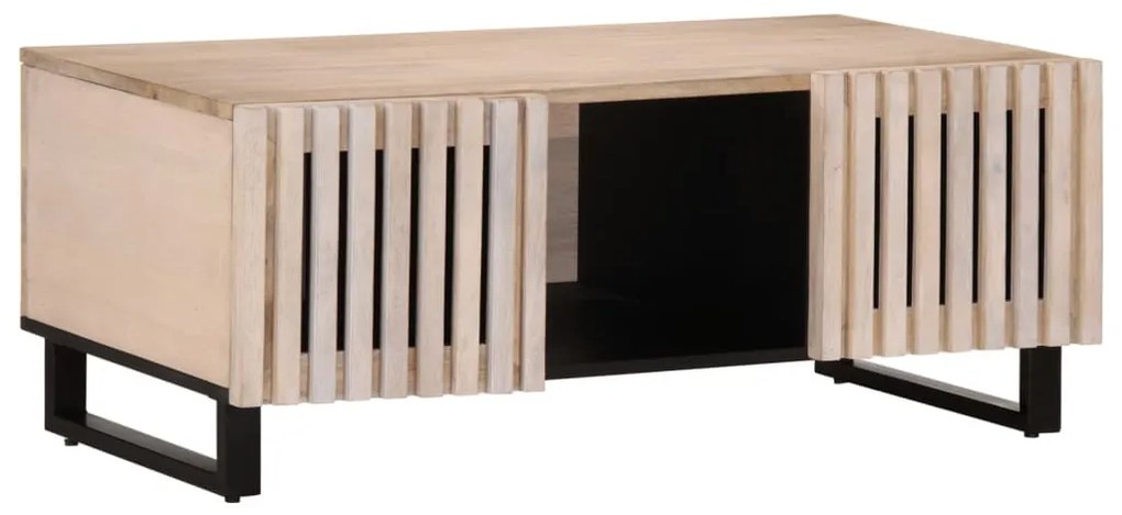 Fehér tömör mangófa dohányzóasztal 100 x 55 x 40 cm