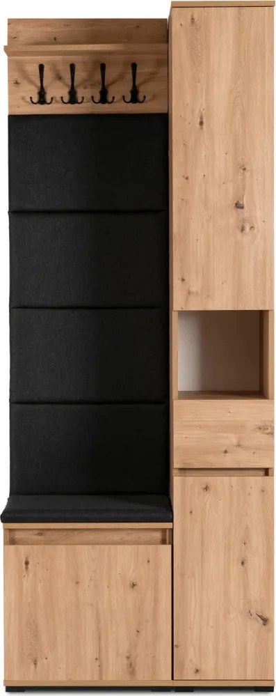 Előszoba bútor szett 80 cm artisan tölgy/grafit színben – PARMA