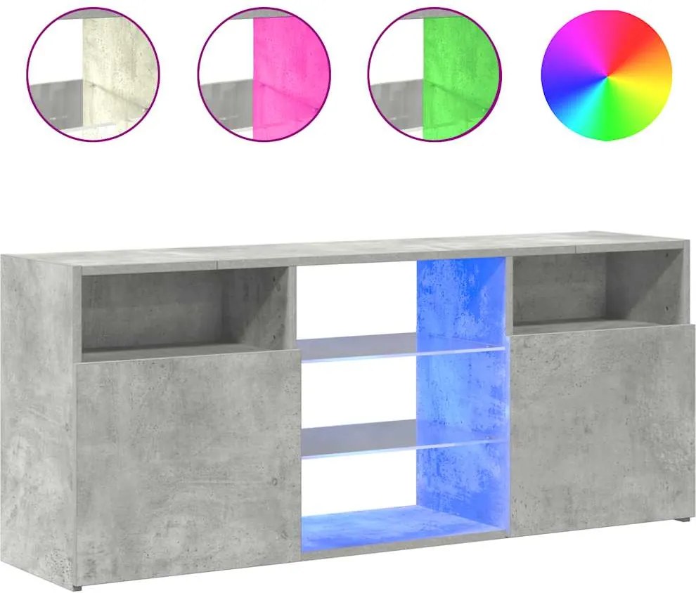 vidaXL szürke TV-szekrény LED-világítással 120 x 30 x 50 cm