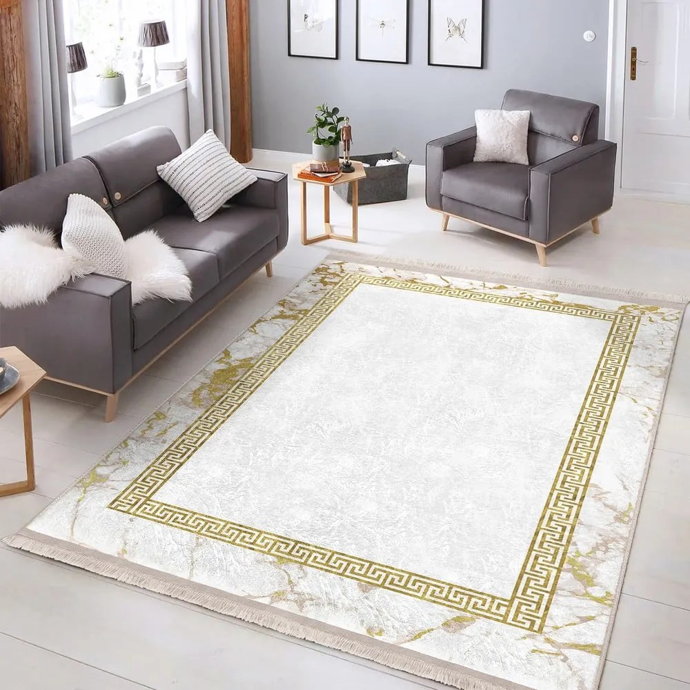 Fehér-aranyszínű szőnyeg 80x150 cm – Mila Home
