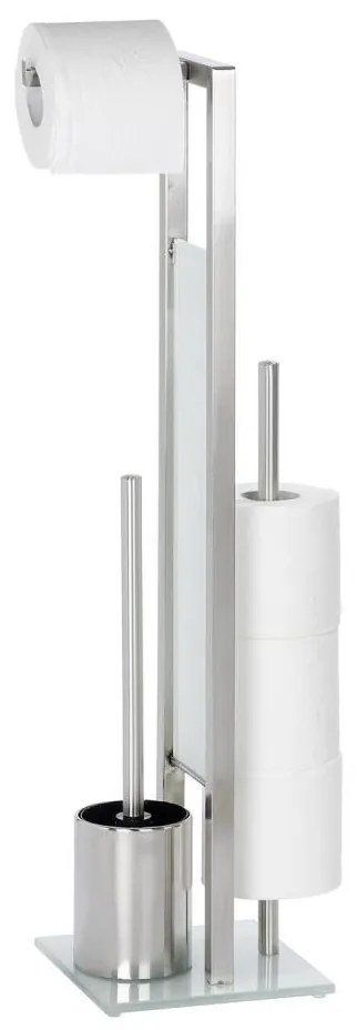WENKO 21564100 - RIVALTA WC-kefe 18x70 cm, rozsdamentes acél/ezüst/fehér/fekete