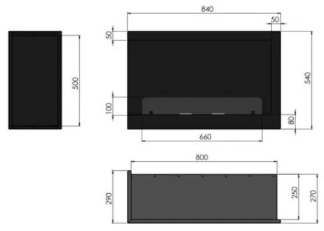 InFire - Sarok BIO kandalló 84x54 cm 3kW fekete