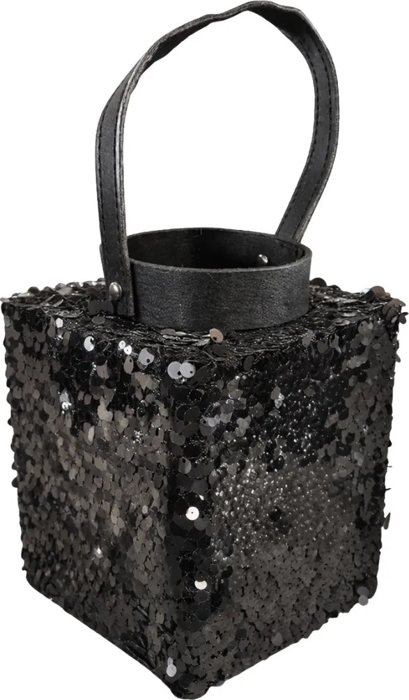 Függőlámpa flitterekkel LOFTY GLAM 20 cm, fekete