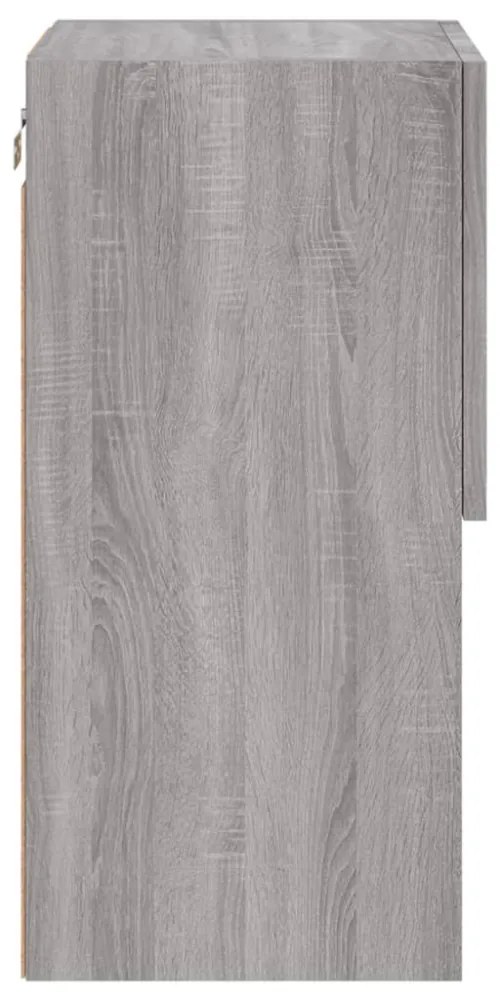 2 db szürke sonoma TV-szekrény LED lámpákkal 30,5x30x60 cm