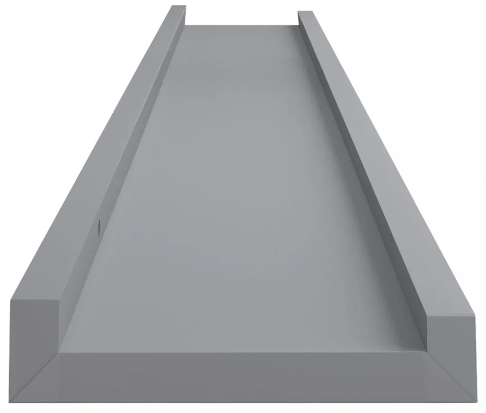 2 db szürke MDF szegélypolc képkeretekhez 80 x 9 x 3 cm