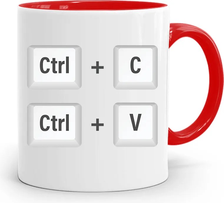 Piros Bögre Ajándék Ctrl+c Ctrl+v Grafikusoknak fényképes nyomtatással