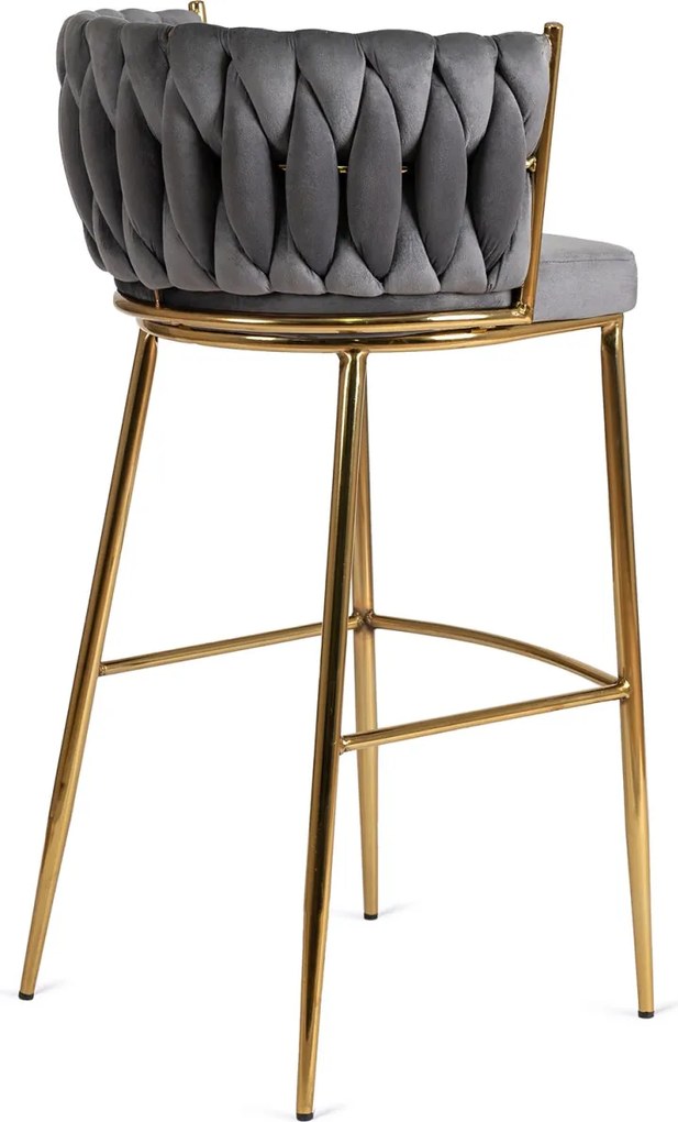 Bárszék 2 szürke bársony, FLORES