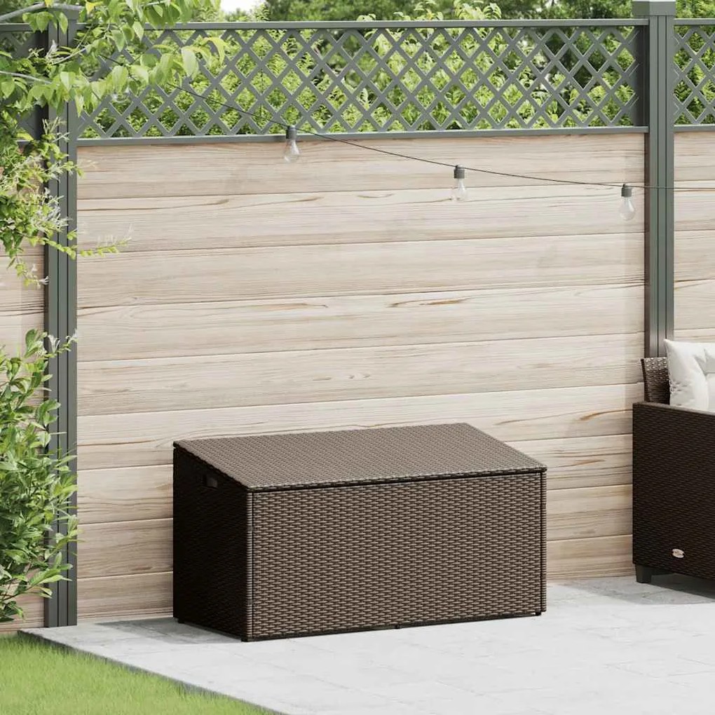 Barna Polyrattan Kerti Tárolóláda 110X50X58 Cm