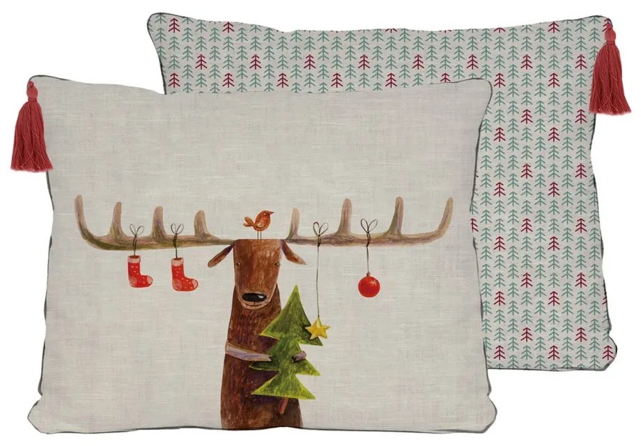 Reindeer karácsonyi díszpárna, 35 x 50 cm - Little Nice Things