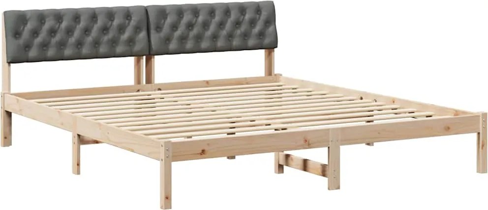 vidaXL Ágykeret barna és sötétszürke 180 x 200 cm Tömör fenyőfa