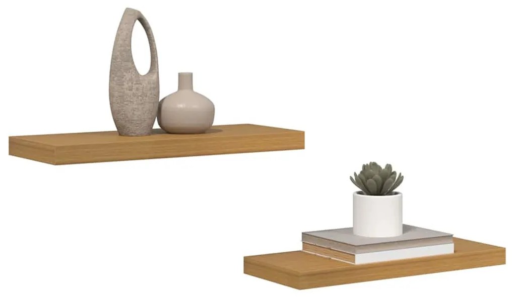 Falpolc Falra szerelhető 2 pcs Bézs 60 x 23,5 x 4 cm Faanyag