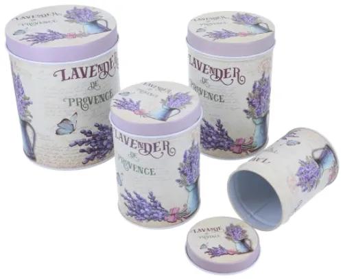 4 részes fémdoboz szett - Lavender de Provence