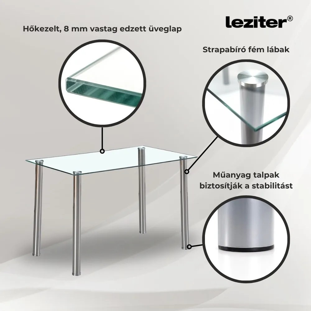 Velon 4+1 étkező garnitúra fehér-szürke