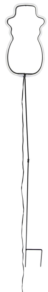 Karácsonyi neon hóember leszúrható spotlámpa fehér színben, LED-del, időzítővel, IP44 - Fura