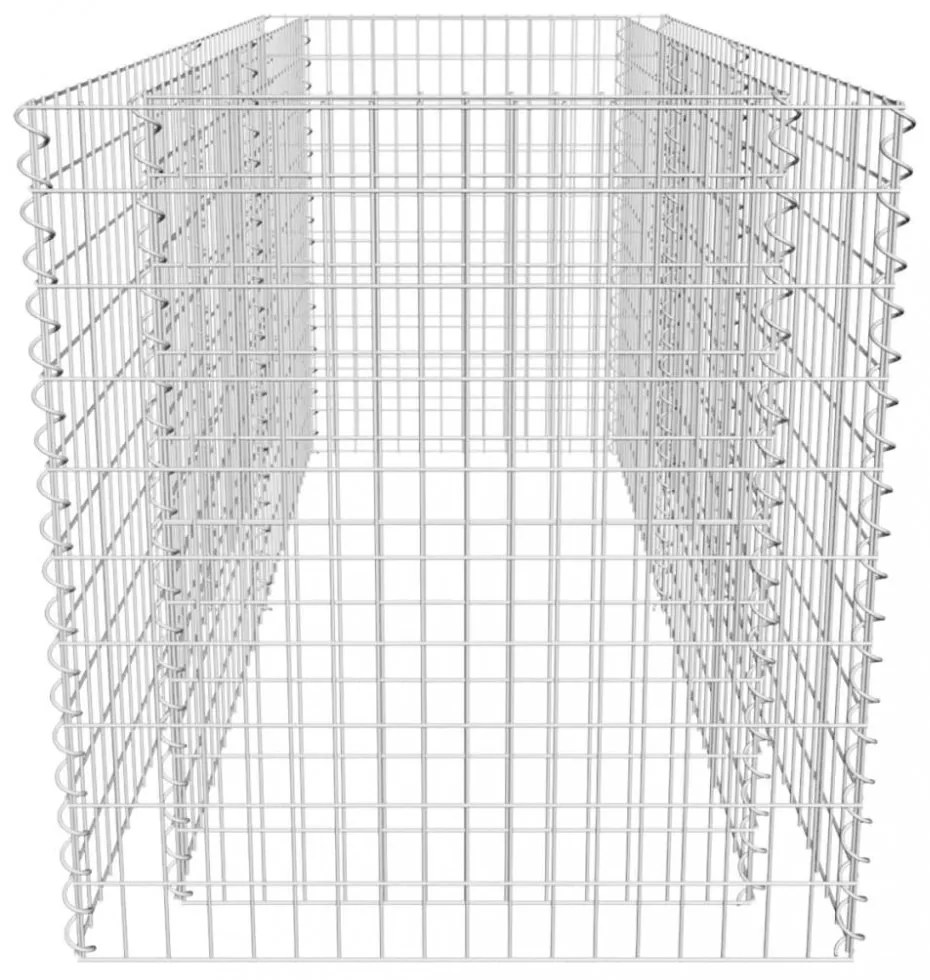 ezüstszínű acél gabion magaságyás 180 x 90 x 100 cm
