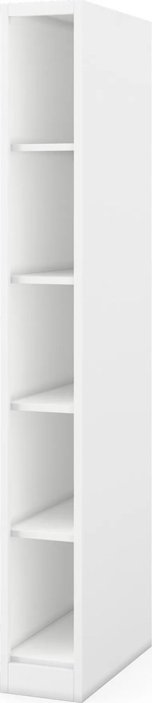 Keskeny fém irattároló polc dokumentumokhoz fehér: TIM 250 x 1950 x 600 mm