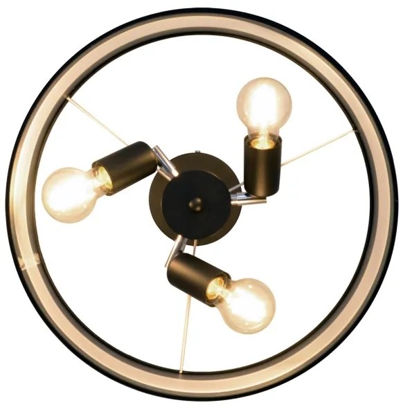 Csillár rúdon HELEN 3xE27/15W/230V fekete/arany