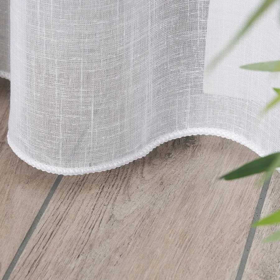 Függöny méteráru fehér 300cm öko lenvászon szerkezet 0,5m természetes háló