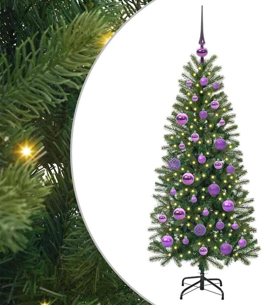 vidaXL Mű karácsonyfa 150 LED-del állvánnyal Zöld 120 cm PE és PVC