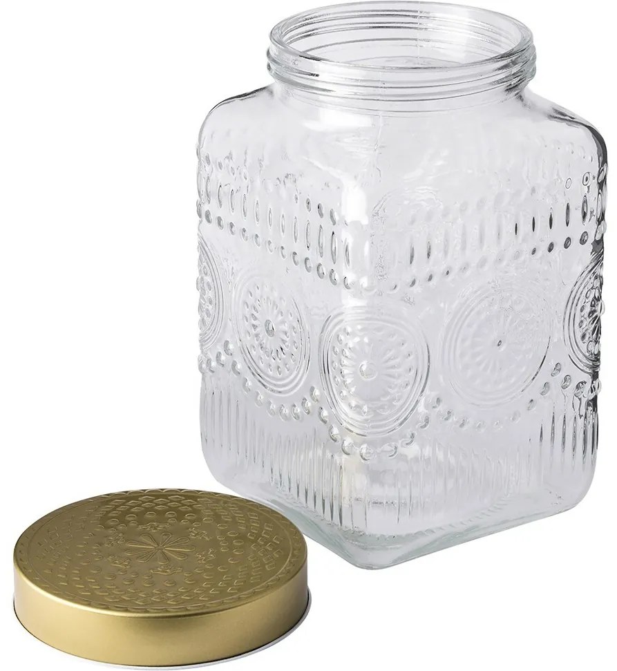 Altom Üvegedénykészlet arany fedéllel Daisy 2,2 l, 4 db, 2,2 l