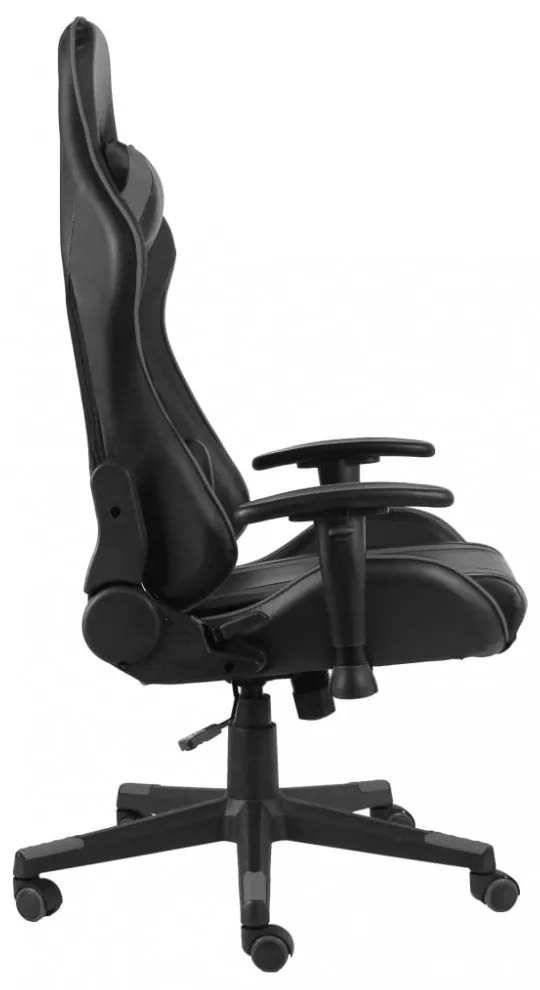 szürke PVC forgó gamer szék