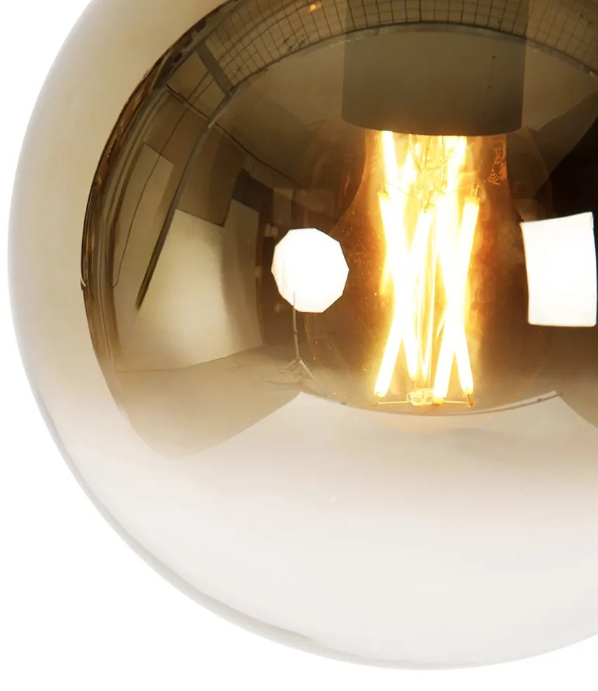 Okos függőlámpa fekete aranyszínű üveggel 20 cm, Wi-Fi-vel A60 - Pallon