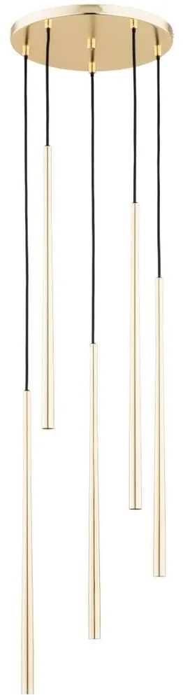 Csillár zsinóron CARMEN 5xG9/40W/230V á.30 cm arany