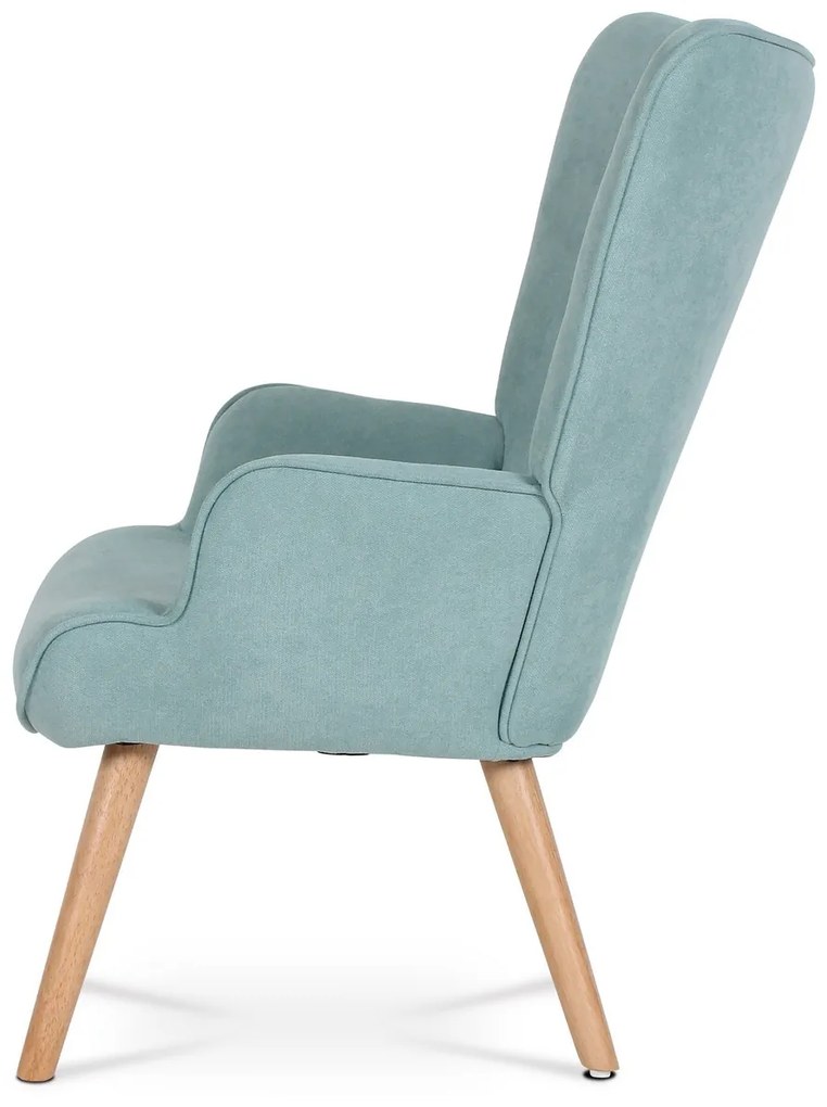Fotel BLUE2, türkiz, lábtartóval